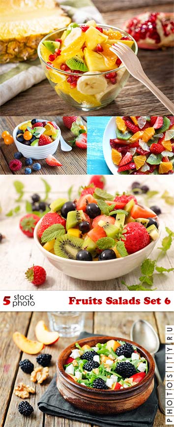 Клипарт, фото HD - Фруктовые салаты / Photos - Fruits Salads Set 6